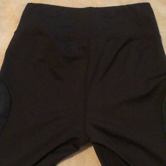 Kensie Shiny Black Leggings w/Faux Leather Panel - Picture 9 of 9